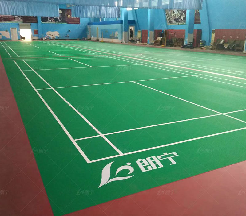 Real Shot of Indoor Badminton Court Flooring Real Scene
